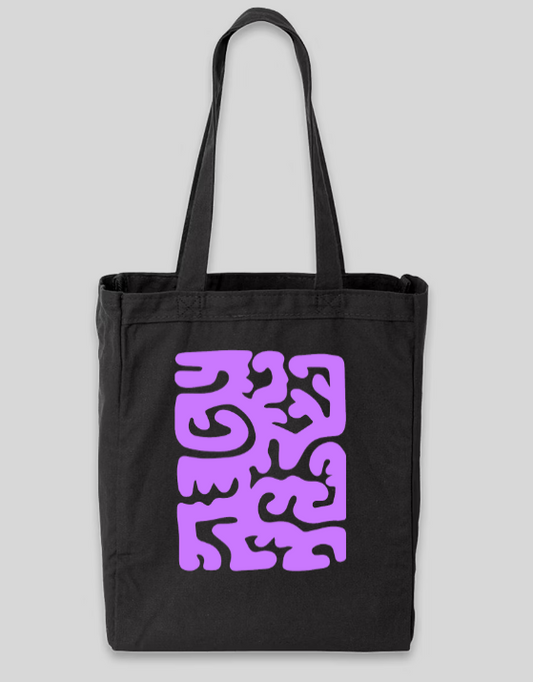 Take Five Lilac/Black Tote Bag